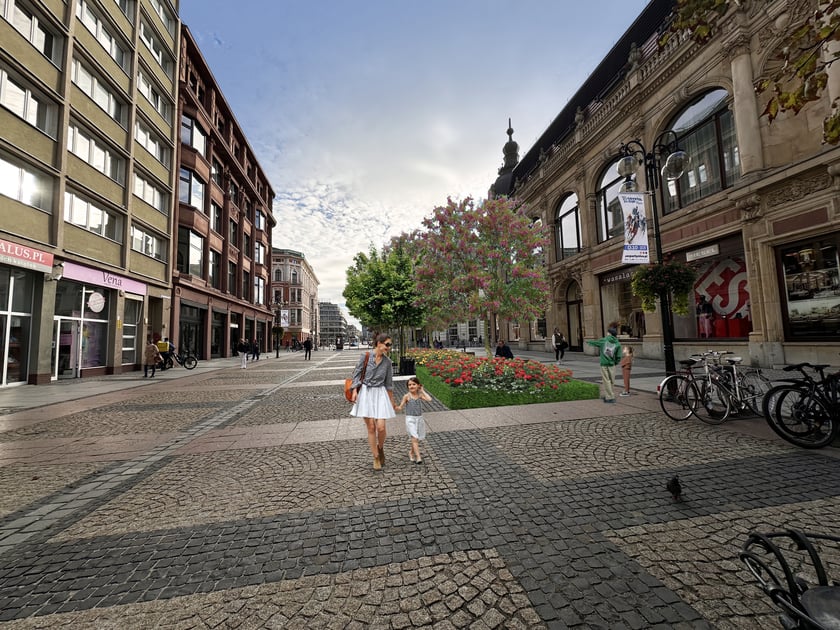 Wizualizacja nowych nasadzeń na ul. Świdnickiej.