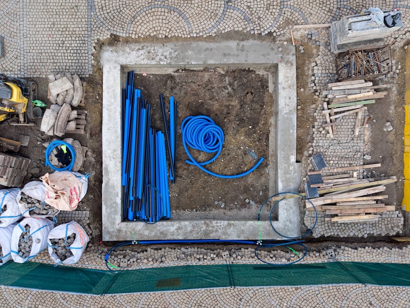 Prace przy zazielenieniu Rynku, 11.02.2026.