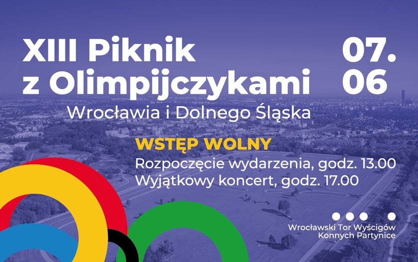 Infografika zapowiadająca XII Piknik z Olimpijczykami Wrocławia i Dolnego Śląska.