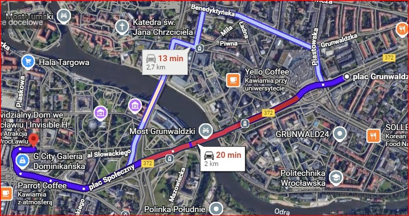 Korek między  placami Grunwaldzkim a Dominikańskim, 22 stycznia