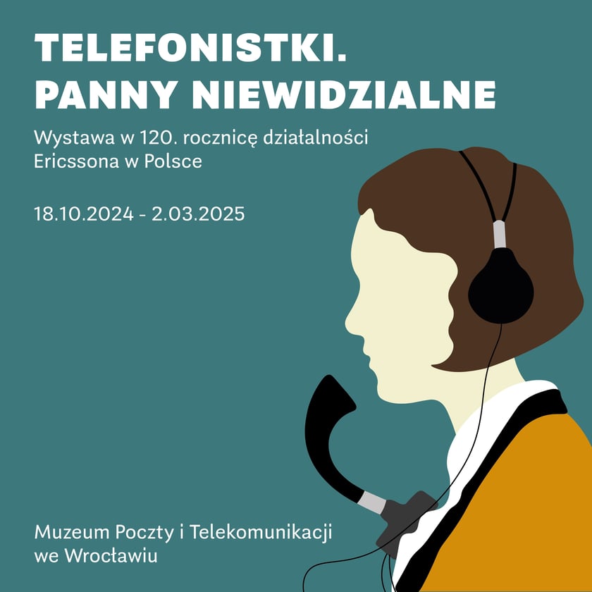 Powiększ obraz: Plakat wystawy z  wizerunkiem telefonistki
