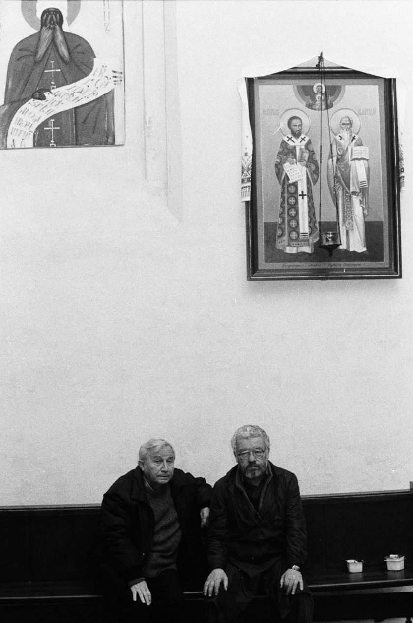 Na zdjęciu Jerzy Nowosielski i Tadeusz Różewicz