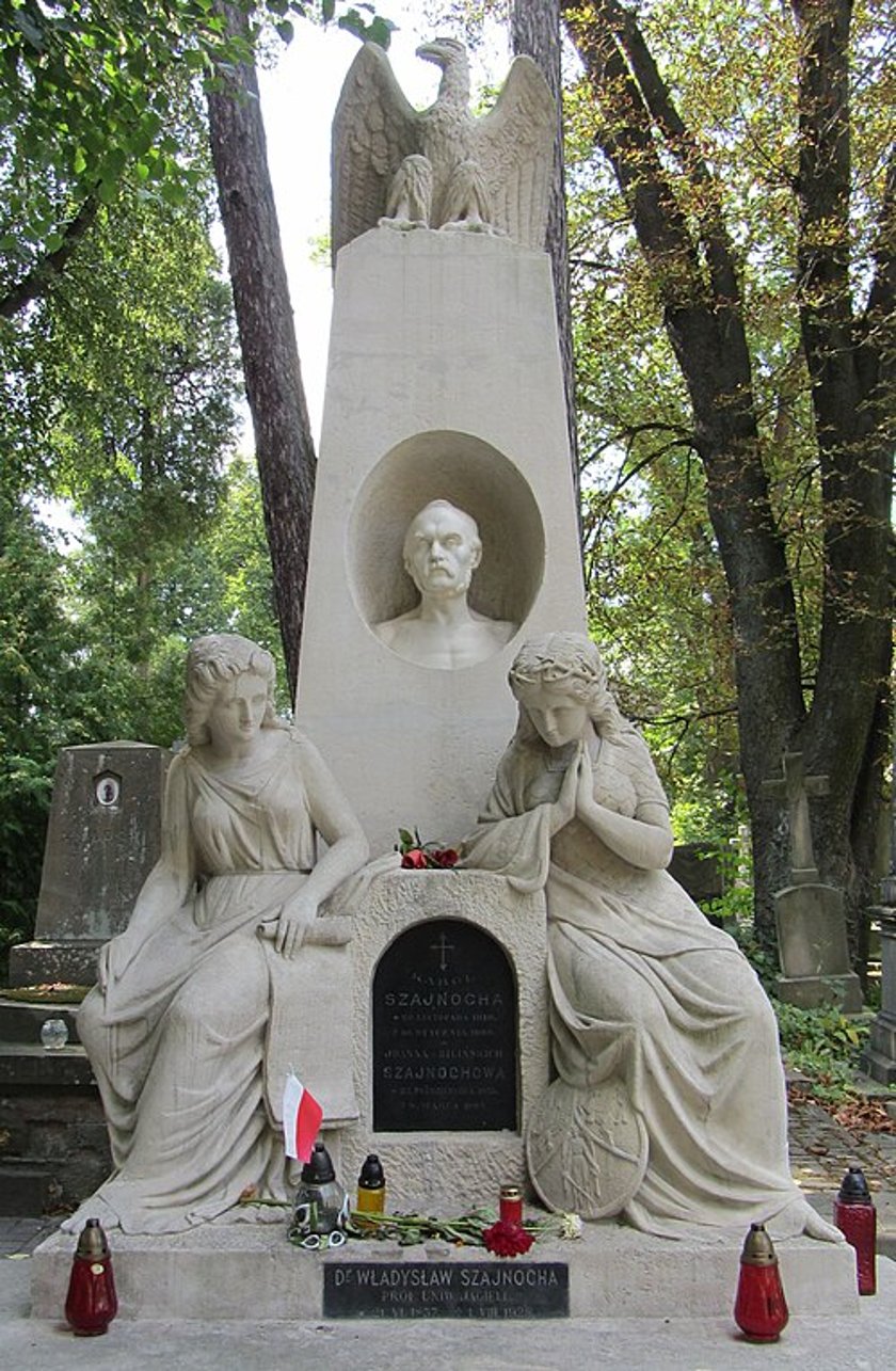 <p><span style="color: #202122; font-family: sans-serif; font-size: 16px;">Grobowiec rodziny Szajnoch&oacute;w: Karola, jego żony Joanny i syna Władysława, znanego geologa&nbsp;</span><span style="color: #202122; font-family: sans-serif; font-size: 16px;">(1857&mdash;1928), geologa. Cmentarz Łyczakowski.&nbsp;</span></p>