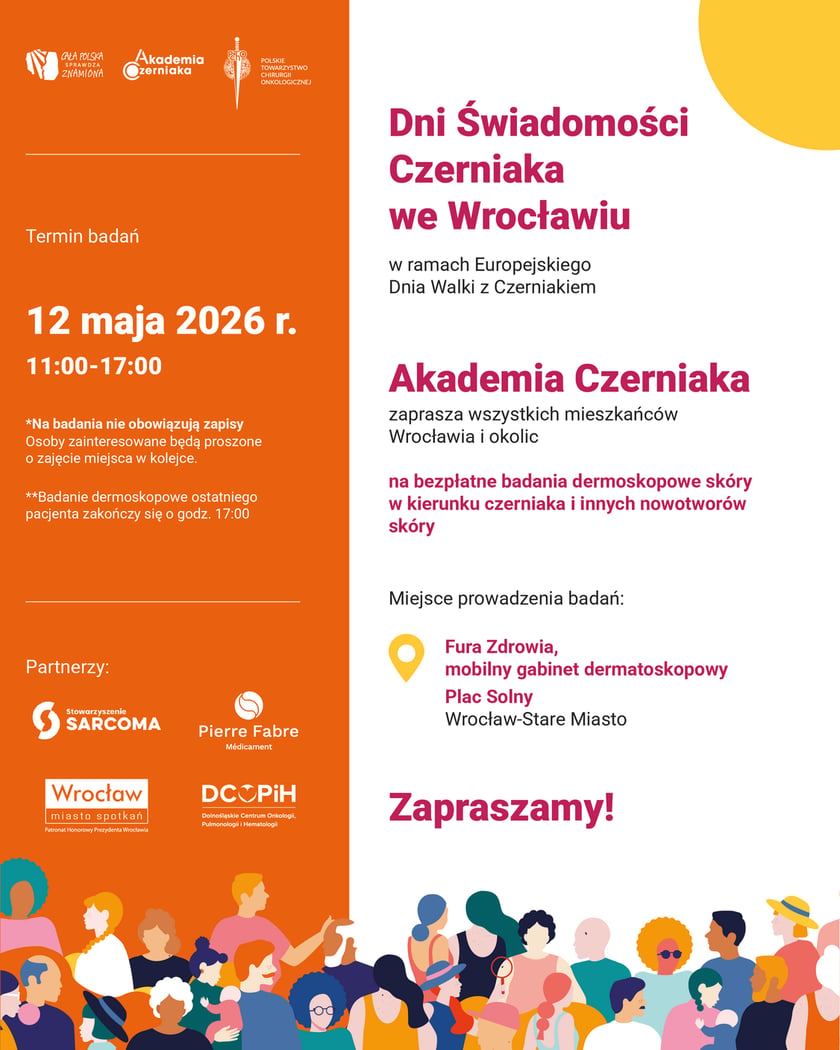 Dni Świadomości Czerniaka we Wrocławiu - plakat informacyjny
