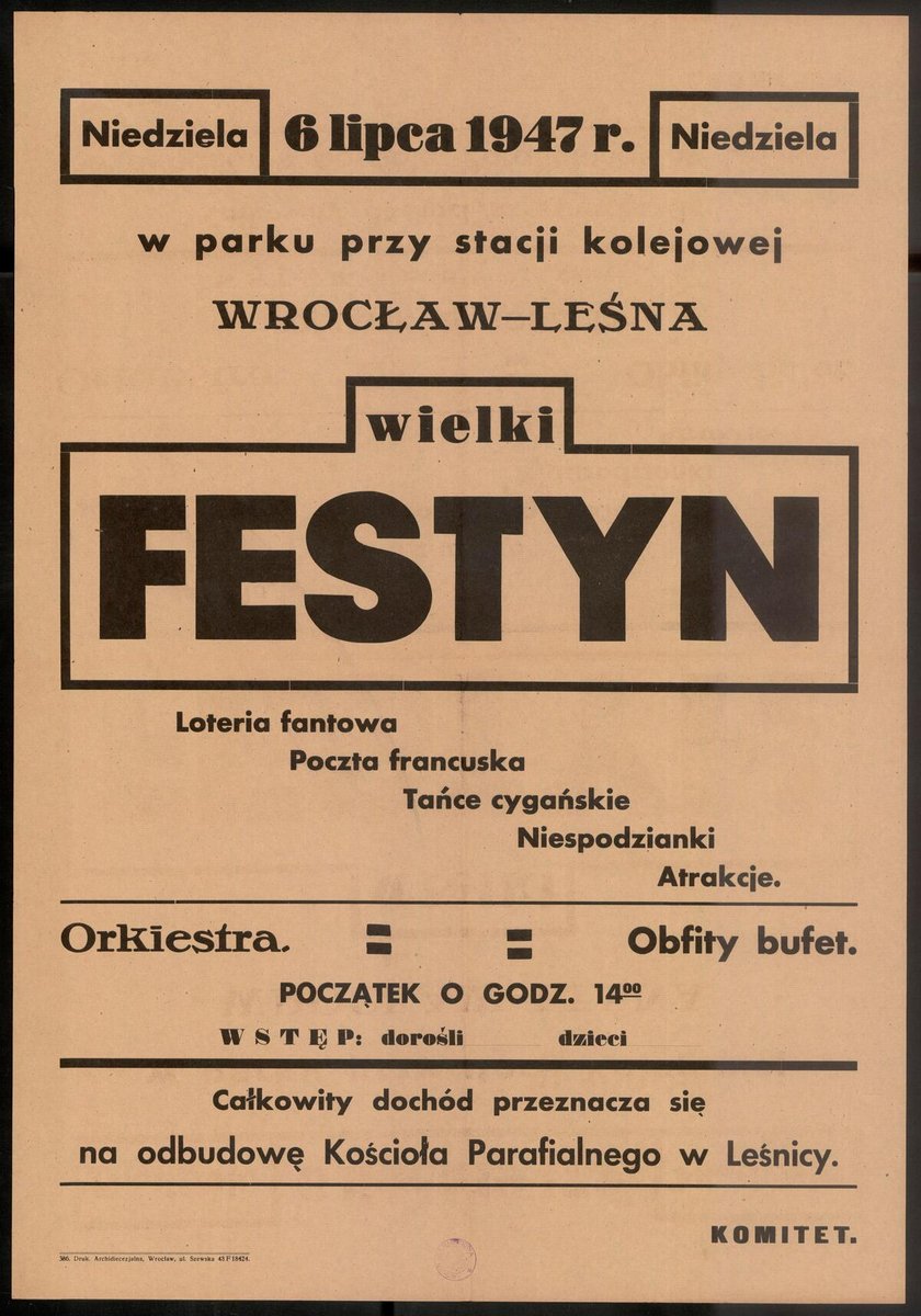 <p>Afisz festynu w Leśnicy, 1947</p>