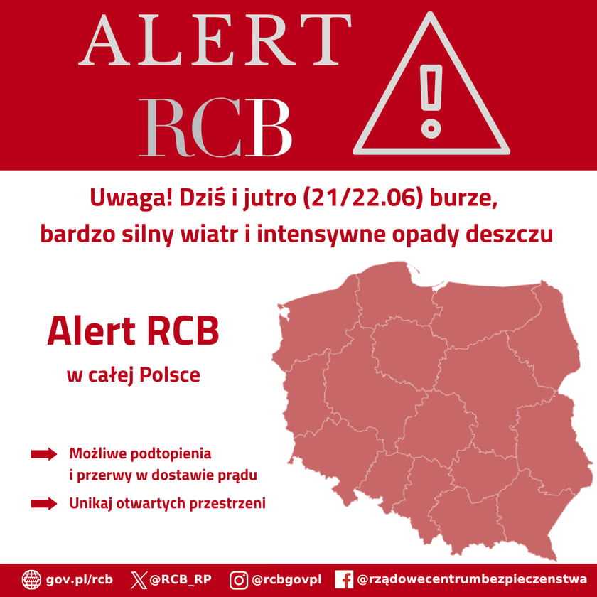 Alert RCB i mapa Polski