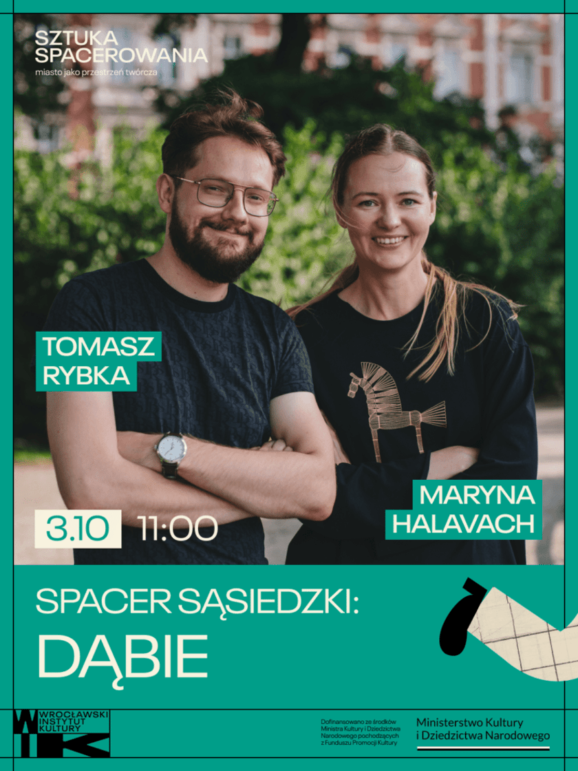 <p>Na spacer po Dąbiu zapraszają Maryna Halavach i Tomasz Rybka. 3.10.2026, godz. 11.00.</p>