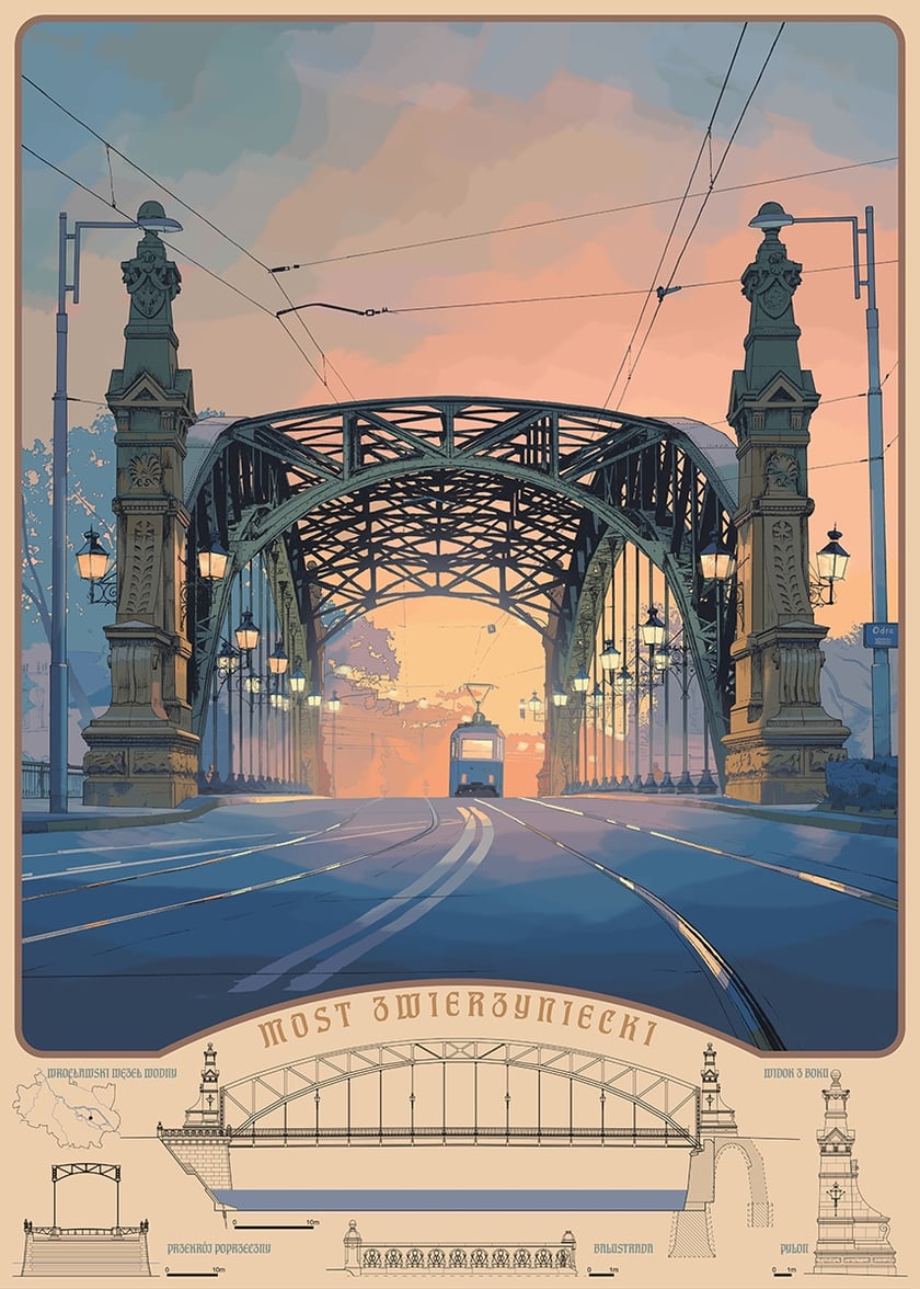 <p>Plakat z Mostem Zwierzynieckim autorstwa wrocławskiego architkta Jana Jerzmańskiego - do dostania we Wrocławskiej Galerii Polskiego Plakatu.&nbsp;</p>