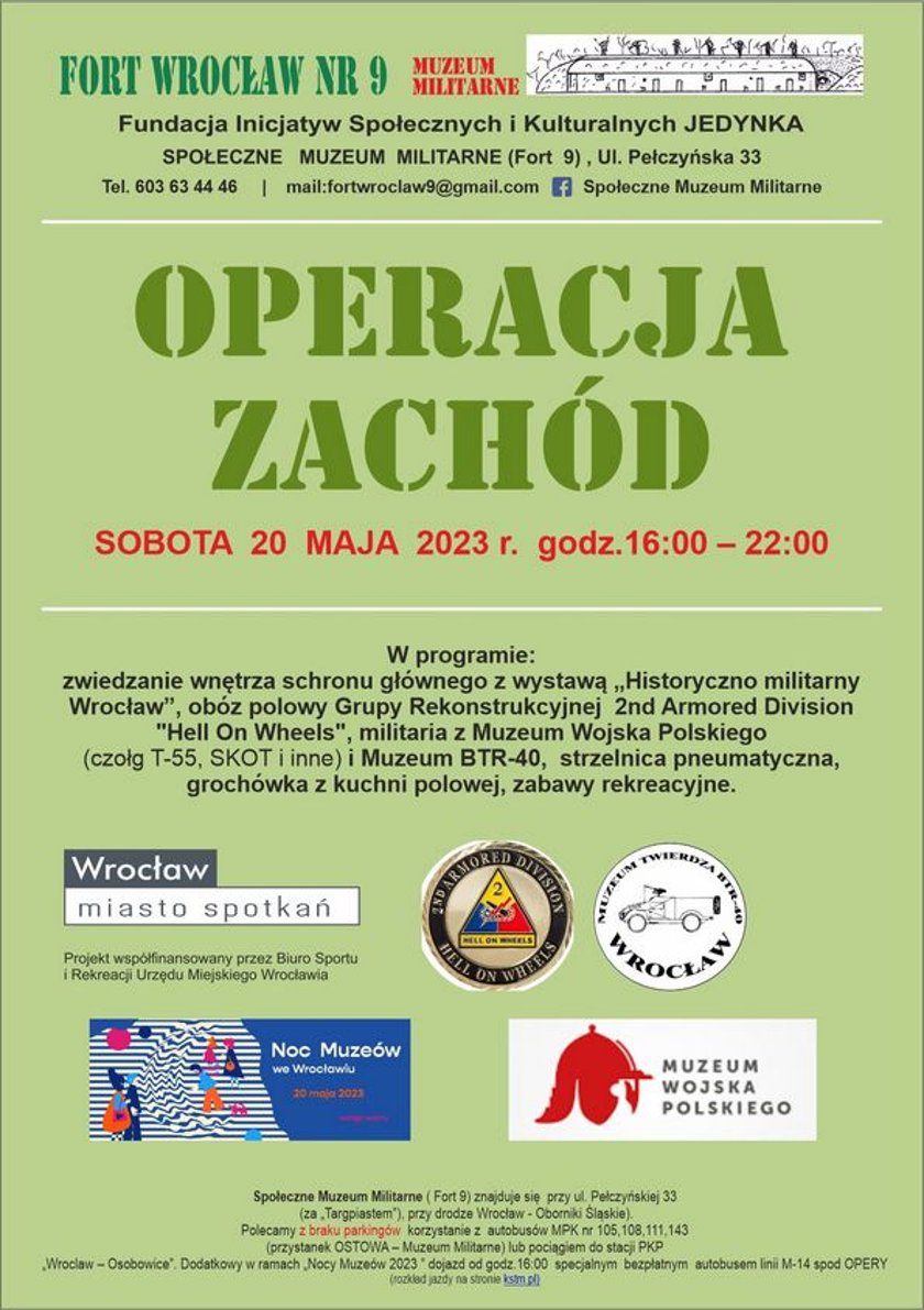 Noc Muzeów w Społecznym Muzeum Militarnym we Wrocławiu - plakat, atrakcje