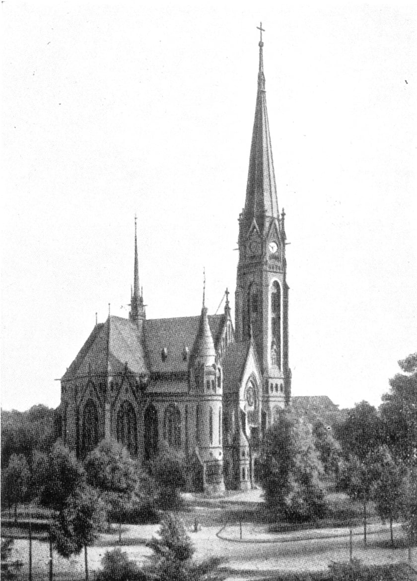 Kościół Lutra przed rokiem 1944. Zdjęcie archiwalne