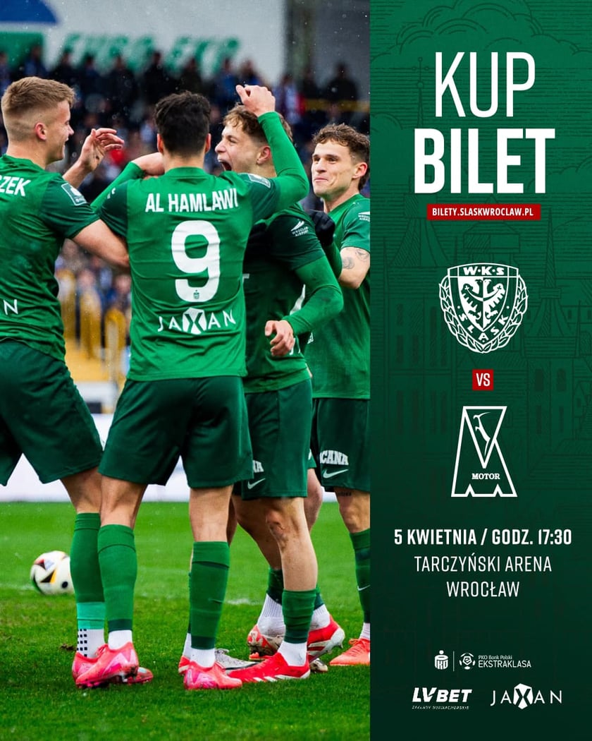 Plakat zapraszający na mecz Śląska Wrocław