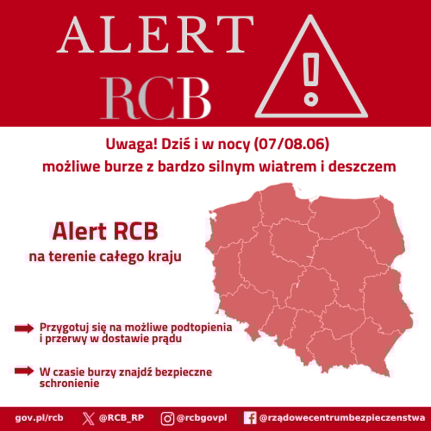 Alert RCB 7 czerwca 2025, infografika