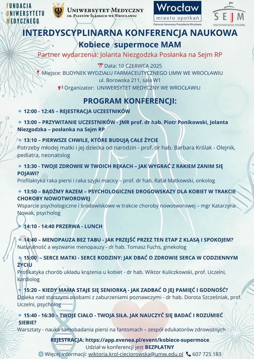 Program konferencji Kobiece Supermoce Mam!