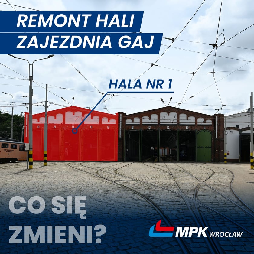 Zdjęcie z zaznaczoną halą, która będzie remontowana