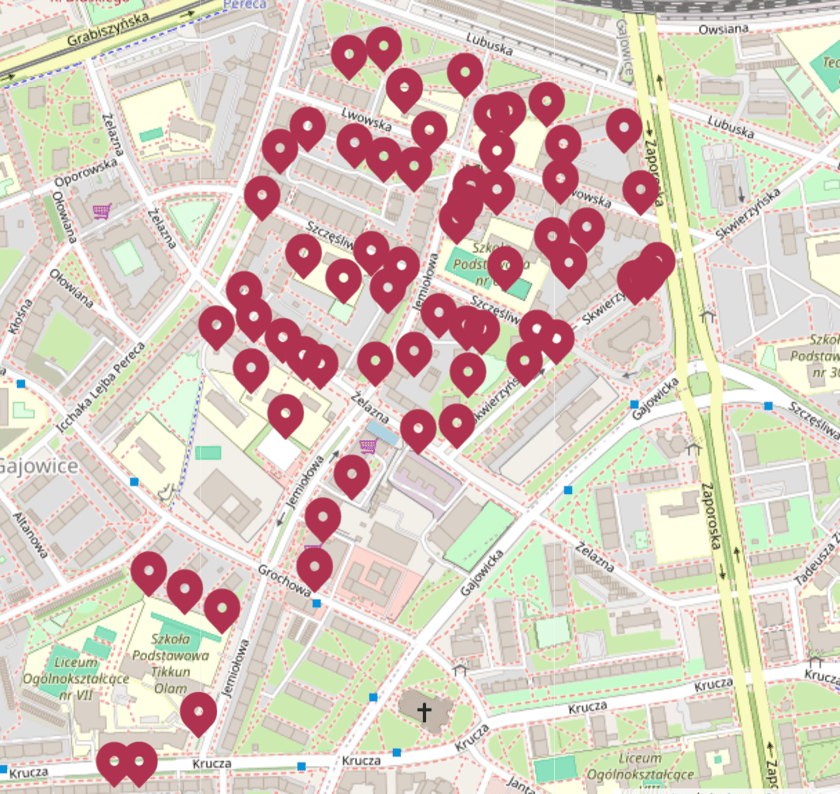 <p>Mapka Fortum. Adresy objęte awarią</p>