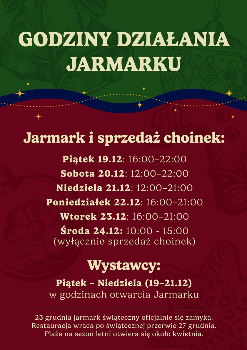 Godziny otwarcia jarmarku na Marinie Kleczków