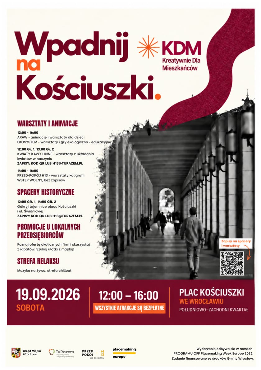 Powiększ obraz: <p>plakat wydarzenia "Wpadnij na Kościuszki"</p>
