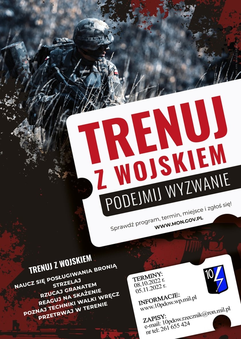 Powiększ obraz: plakat kampanii Trenuj z wojskiem