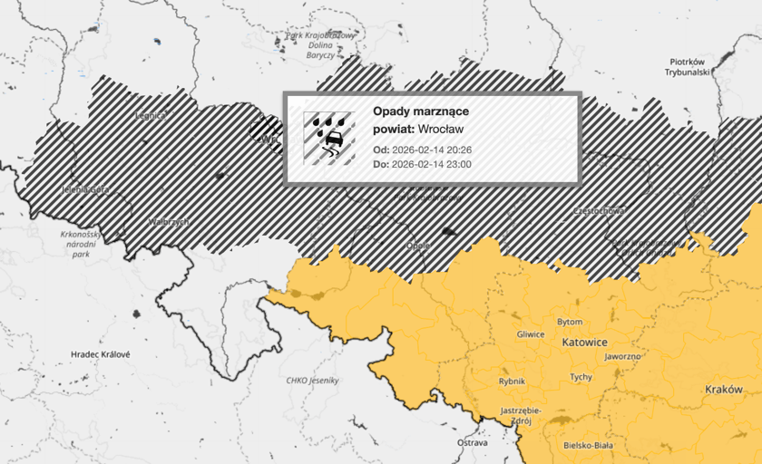Powiększ obraz: <p>Lokalne oblodzenie pojawi się dziś w nocy i może się utrzymac do rana</p>
