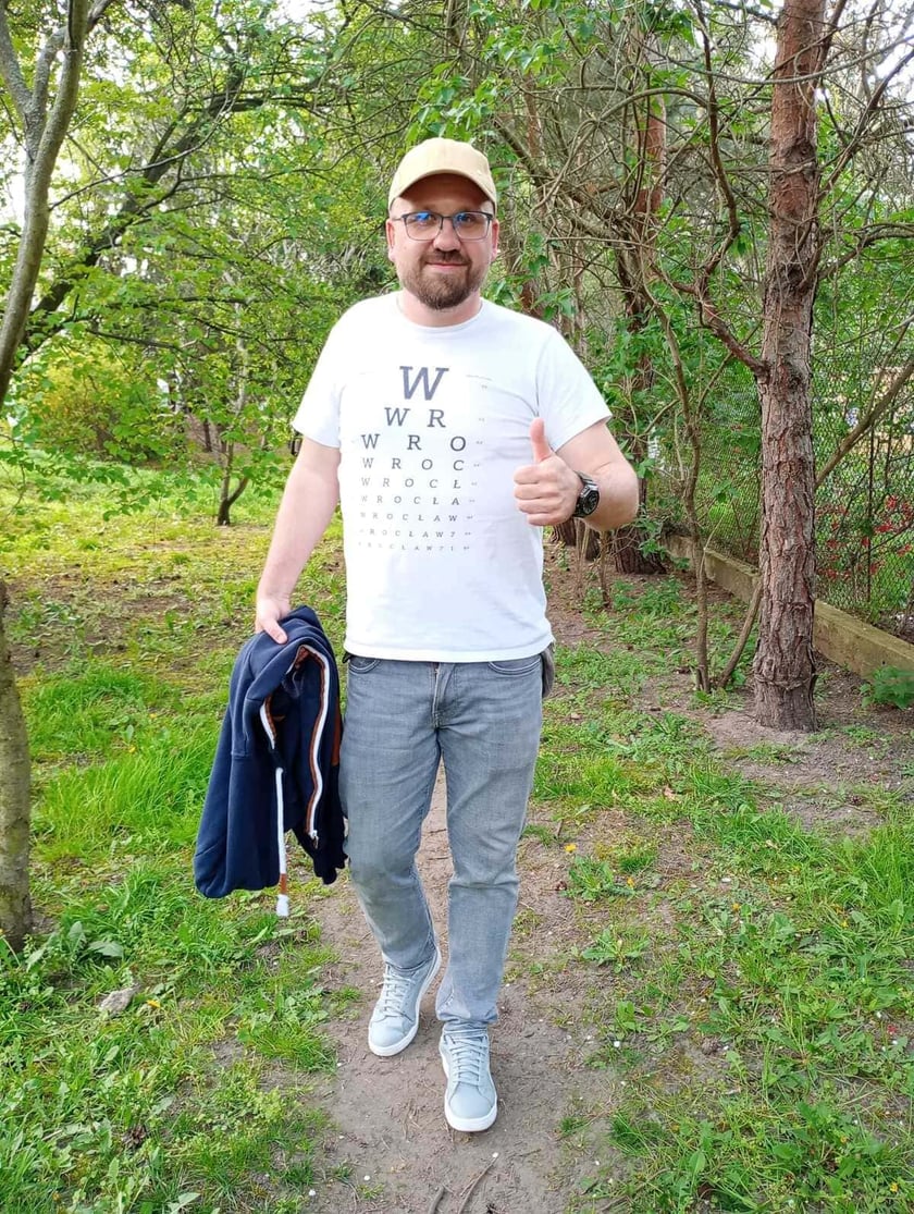 Powiększ obraz: <p>Sławomir Czerwiński, zdjęcie wykonane podczas spaceru po Maślicach</p>