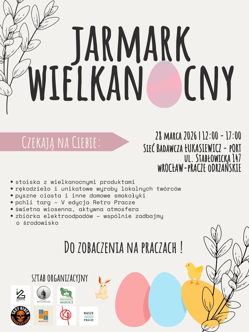 Powiększ obraz: Jarmark Wielkanocny w Łukasiewicz - PORT - plakat