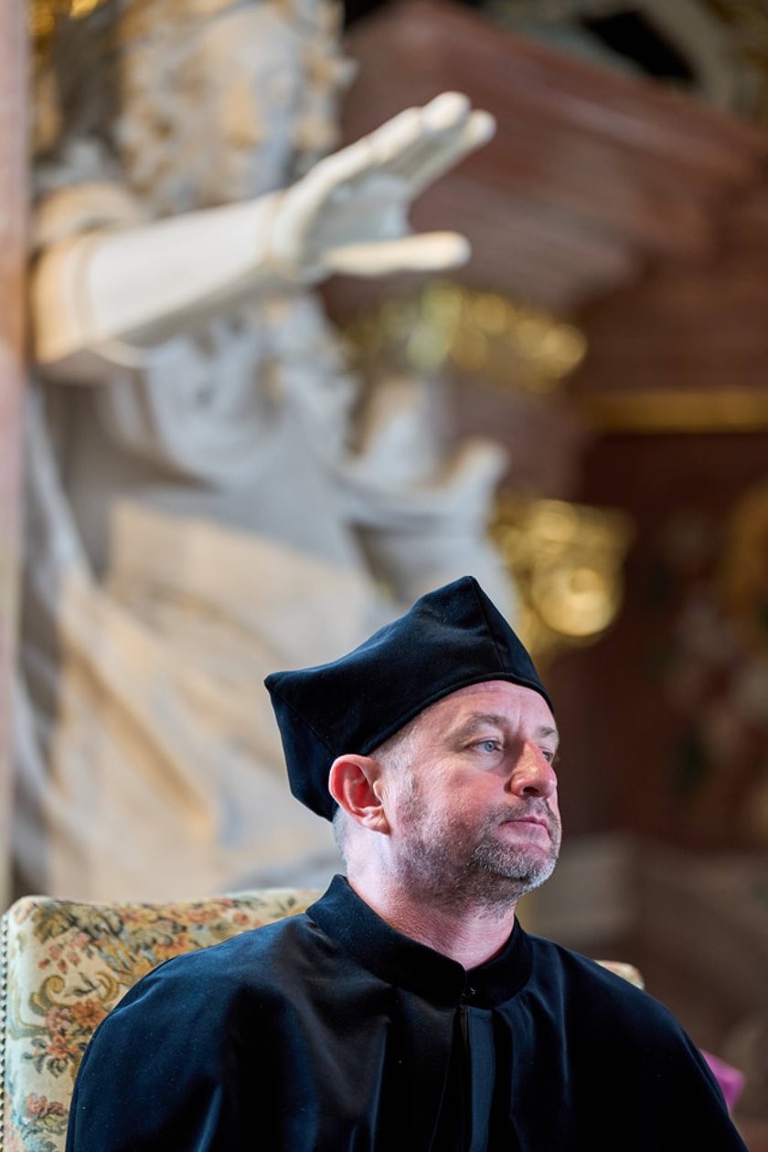 <p>Uroczystość przyznania Serhijowi Żadanowi tytułu doktora honoris causa Uniwersytetu Wrocławskiego</p>