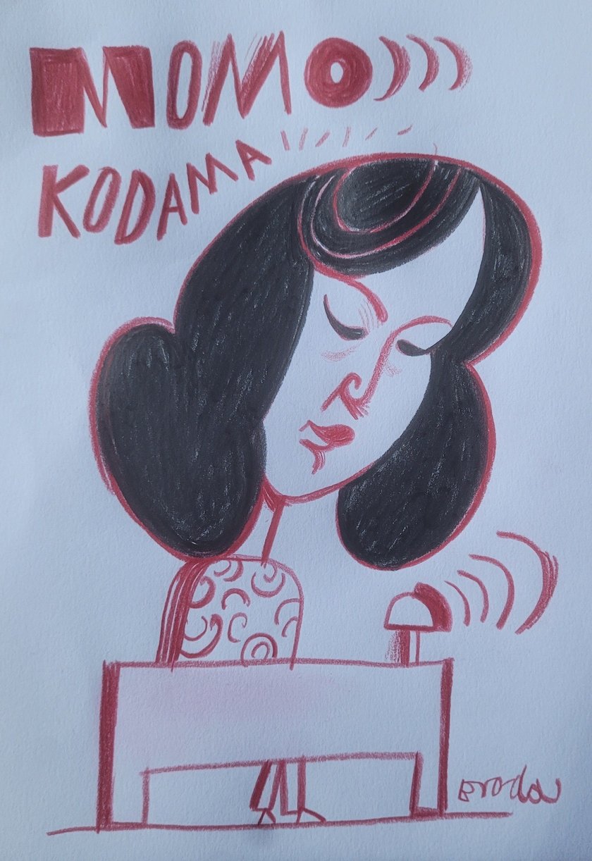 <p>Jurorka Momo Kodama na rysunku Tomasza Brody</p>