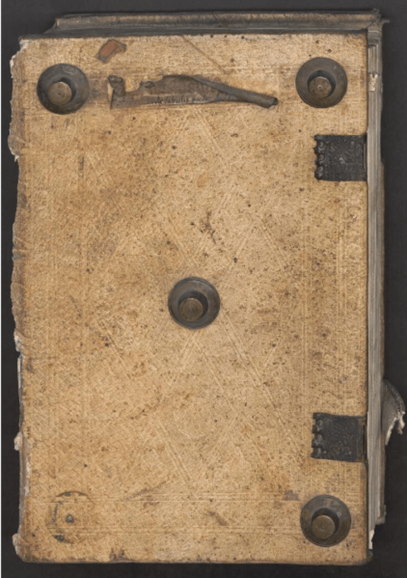 <p>Oprawa rękopisu z XV wieku</p>