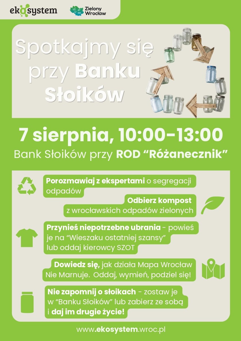Plakat wydarzenia "Spotkajmy się przy Banku Słoików"