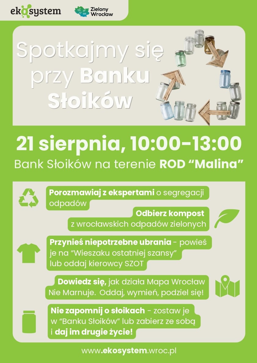Plakat wydarzenia "Spotkajmy się przy Banku Słoików"