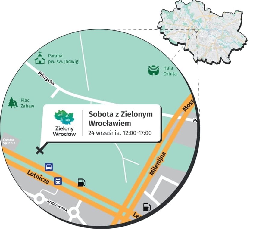 Powiększ obraz: Sobota z Zielonym Wrocławiem - piknik ekologiczny, lokalizacja