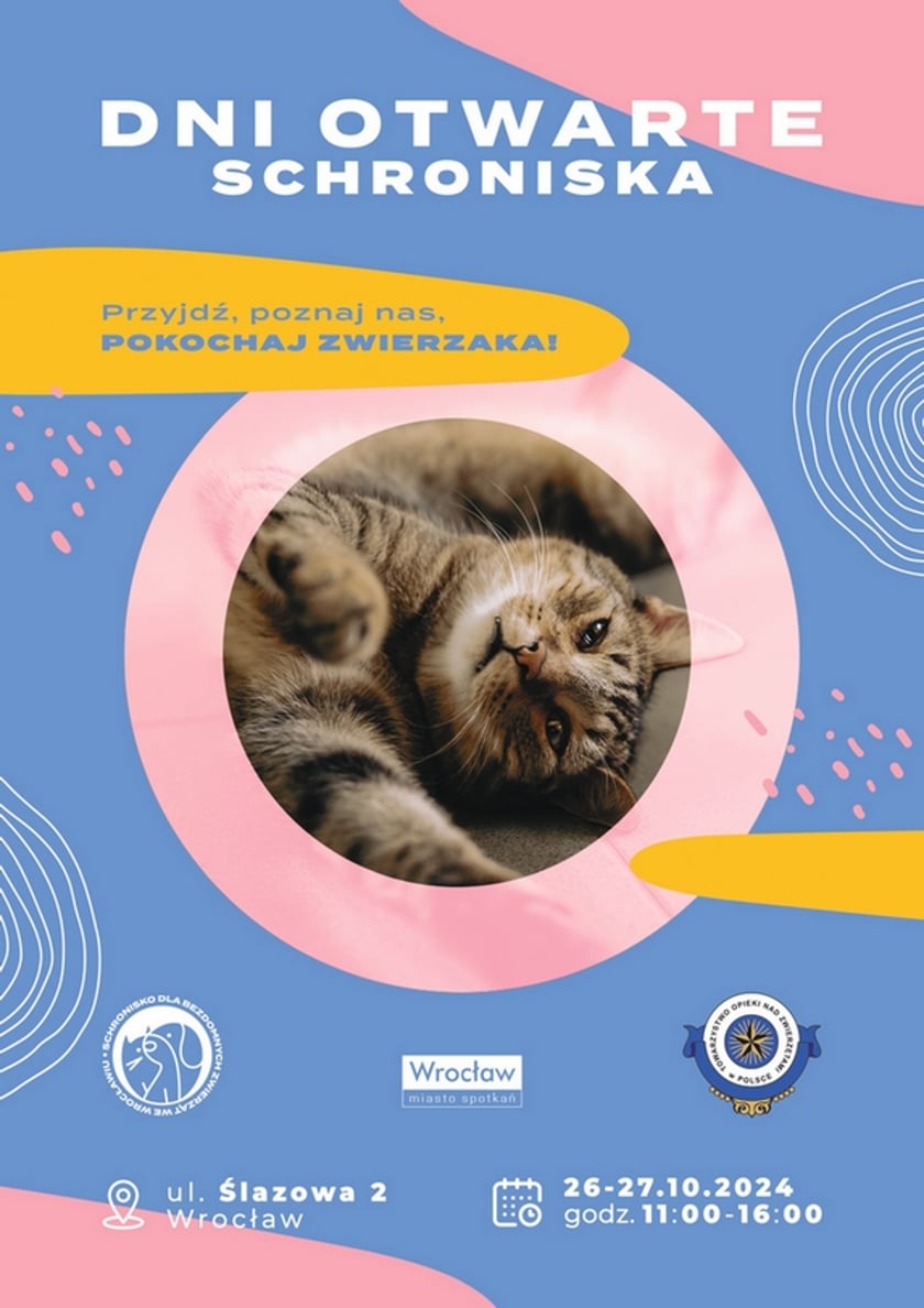 26-27 października dni otwarte wrocławskiego schroniska - plakat