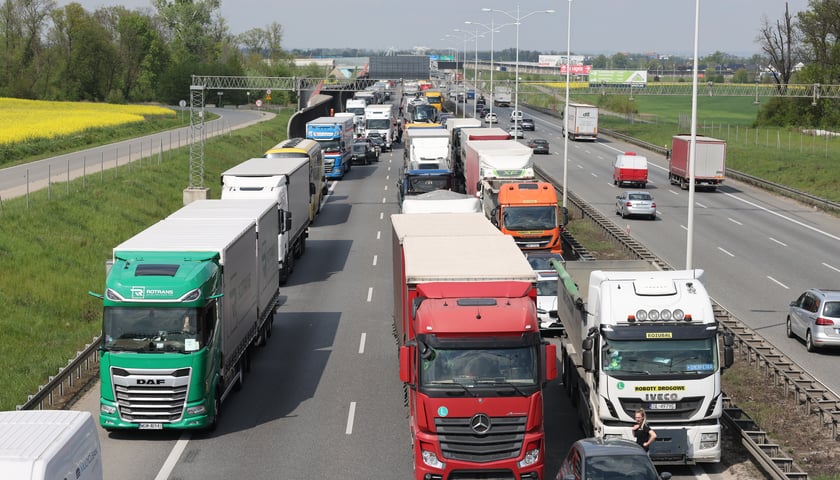 Korek na Autostradzie A4 koło Wrocławia, zdjęcie ilustracyjne