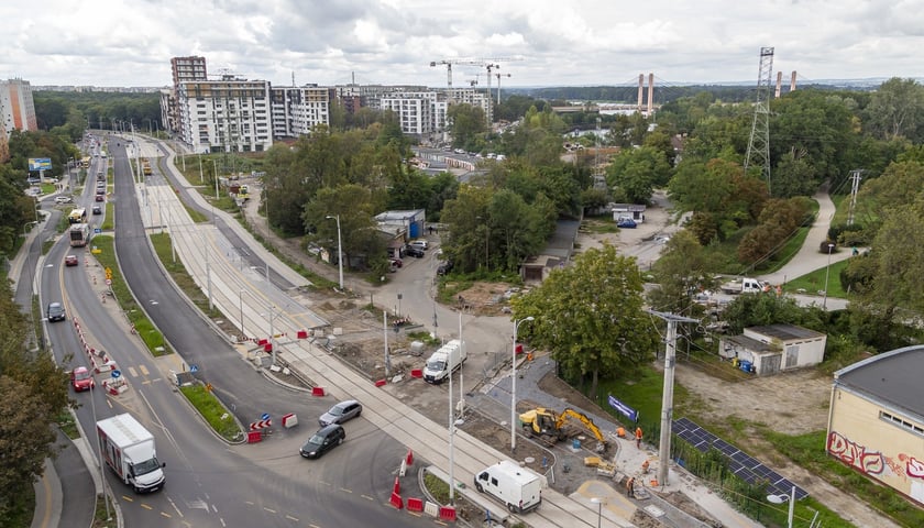 Budowa trasy przez Popowice - wrzesień 2022