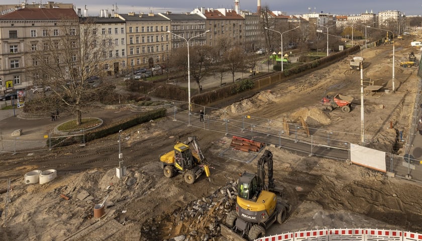 Na zdjęciu widać remont ulicy Pomorskiej