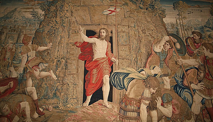 Tapiseria „Zmartwychwstanie” z pracowni Pietera Coecke van Aelsta, zbiory Muzeum Watykańskiego