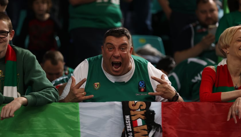 Kibice na meczu Śląsk Wrocław - Trefl Sopot w Orbicie