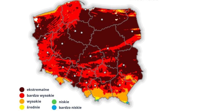 zagrożenie pożarowe w lasach