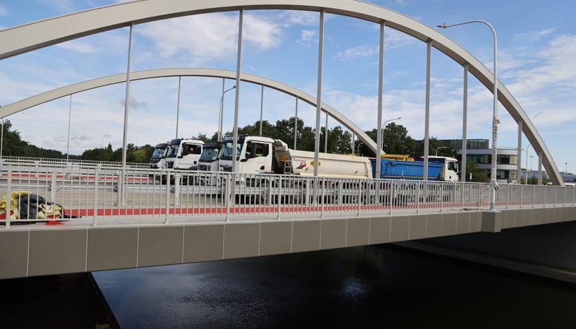 Zdjęcie wykonane podczas budowy nowych Mostów Chrobrego