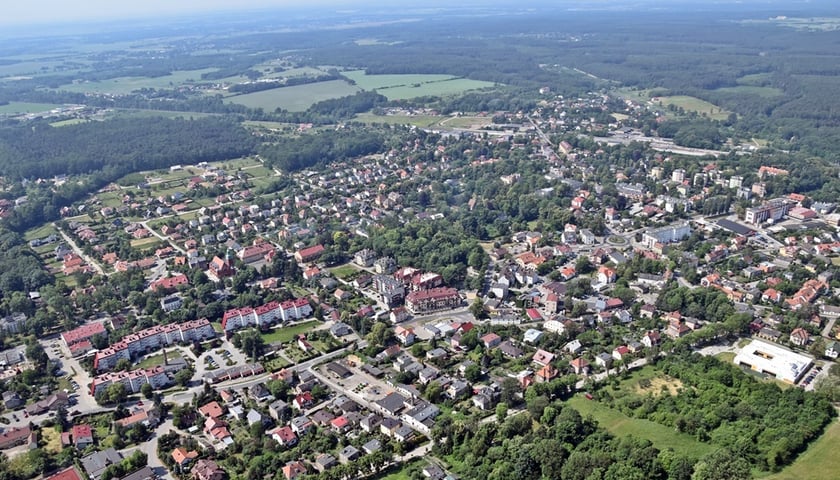 Panorama Obornik Śląskich z lotu ptaka