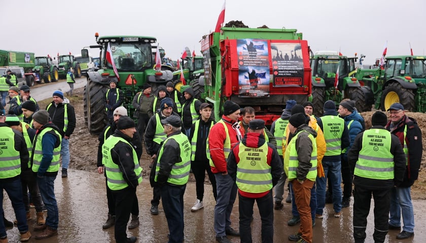 Protest rolników na drogach Dolnego Śląska 9 lutego