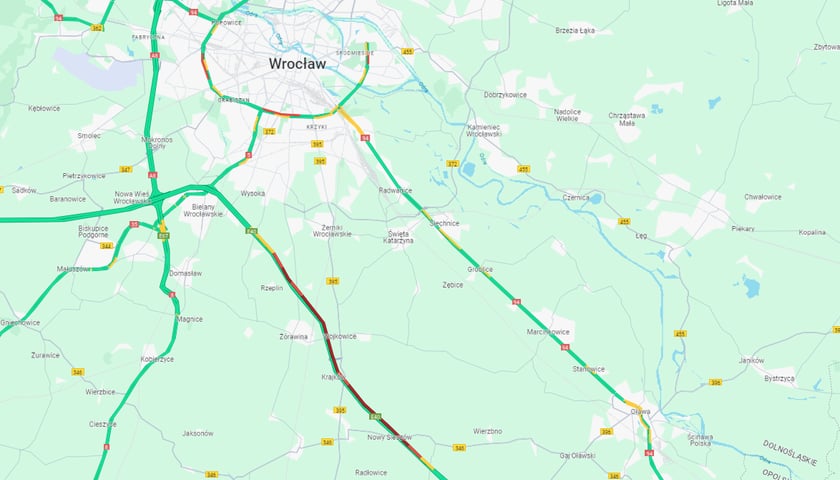 <p>Korki spowodowane kolizją ciężar&oacute;wek</p>