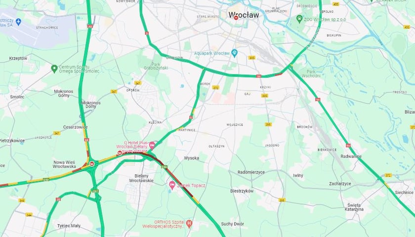 Korek na A4, mapa