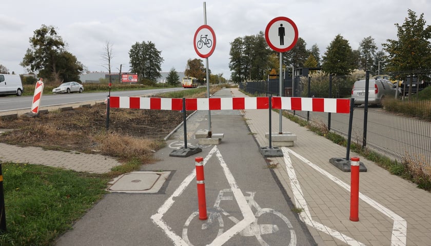 Droga rowerowa na Awicenny - budowa chwilowo została wstrzymana 
