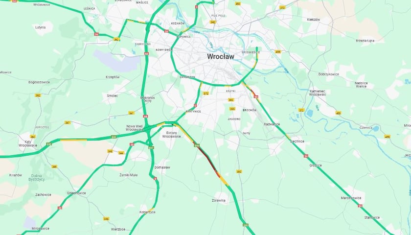 Korek na A4, mapa