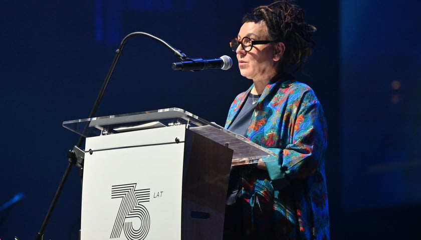 Gala z okazji 75-lecia Uniwersytetu Medycznego we Wrocławiu. Olga Tokarczuk