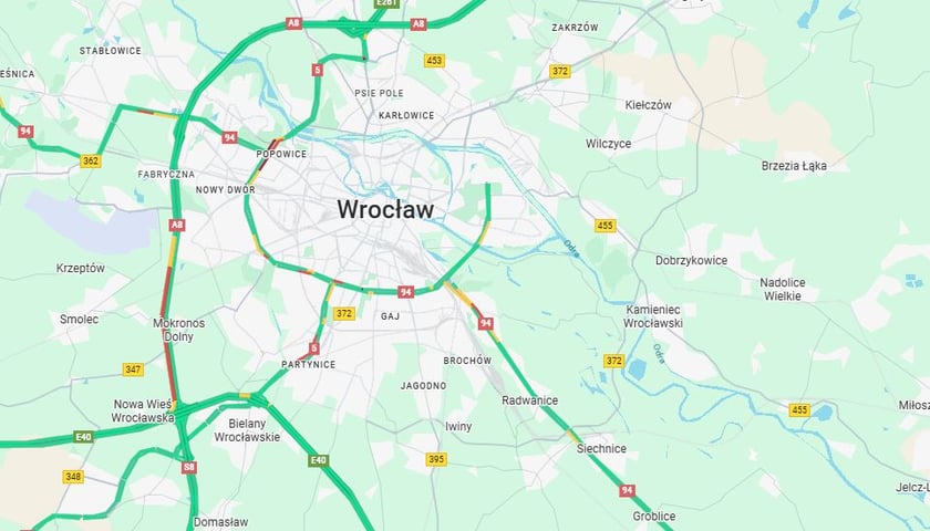 Korek na A4, mapa