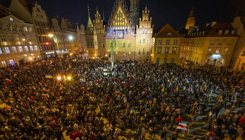 Wiec "Wrocław: Solidarni z Ukrainą"