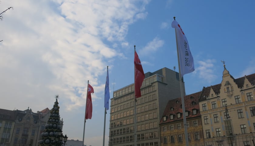 Flagi ESK 2016 na pl. Gołębim