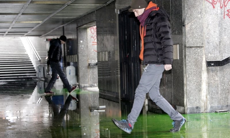 Zielona woda w przejściu Świdnickim [ZDJĘCIA]